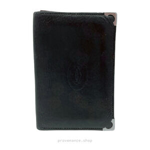 🔴 Cartier Pocket Organizer Wallet - Black & Burgundy